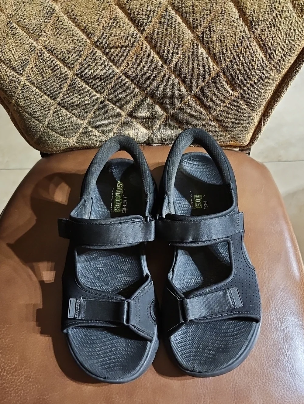 Skechers Slip-Ins Go Walk Flex Hands Free Slip On Sport Sandals Shoes Black